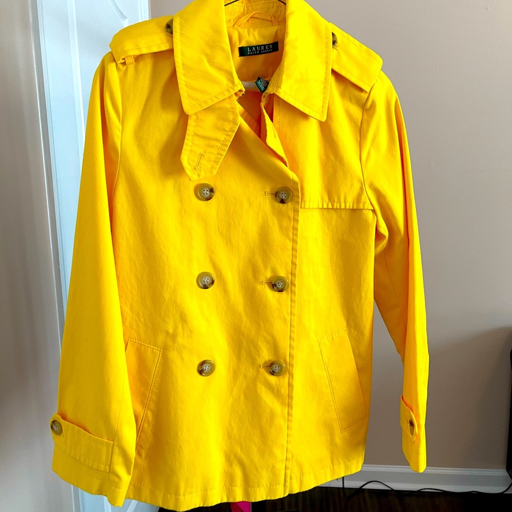 Yellow Ralph Lauren Raincoat, Size Medium